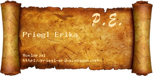 Priegl Erika névjegykártya